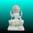 Big size Laxmi Ji marble idol for temple installation sitting on lotus pure white Makrana marble