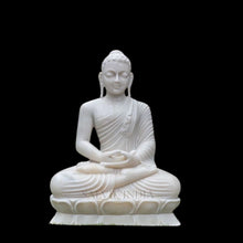 Big size marble Buddha statue for home temple handcrafted from white marble