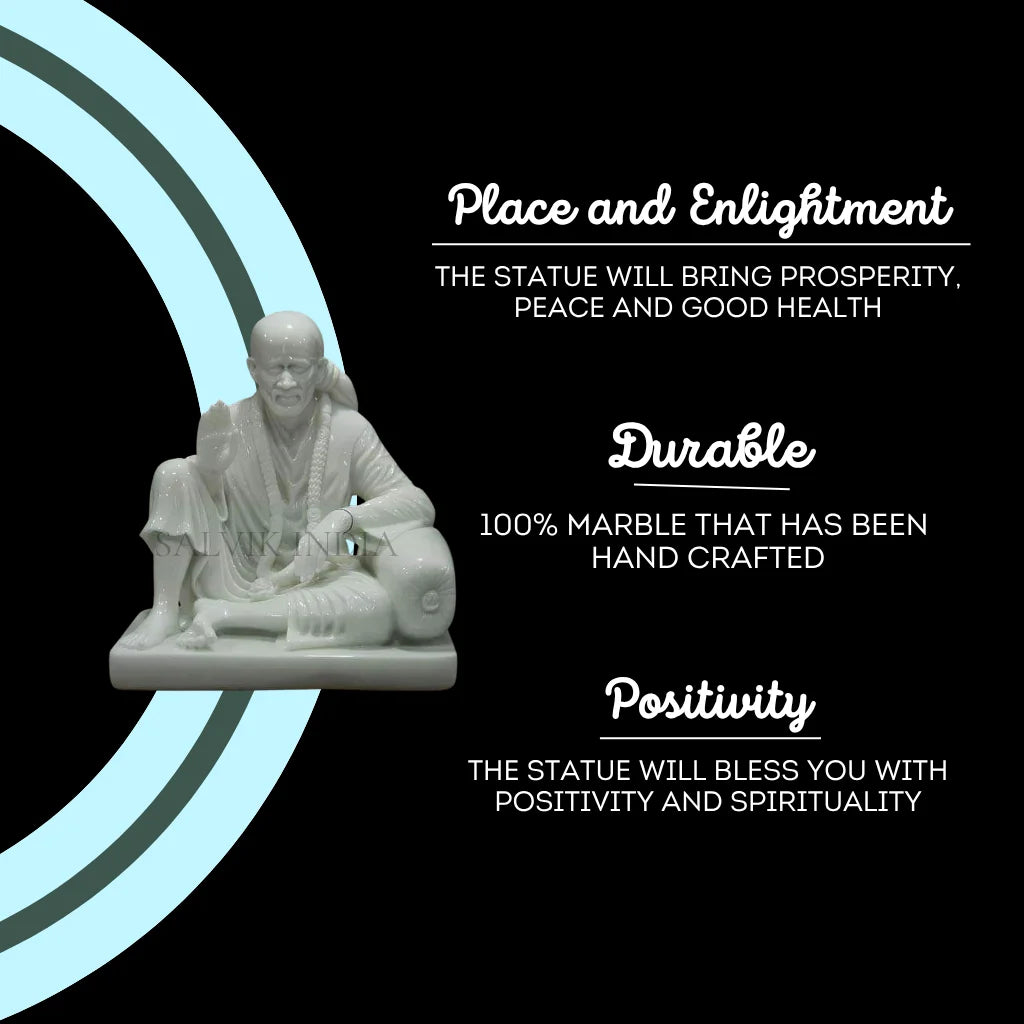 Big Size Sai Baba Marble Idol – Beautiful Spiritual Statue Online