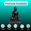 Front view of 12 inch black marble Buddha statue for home temple
