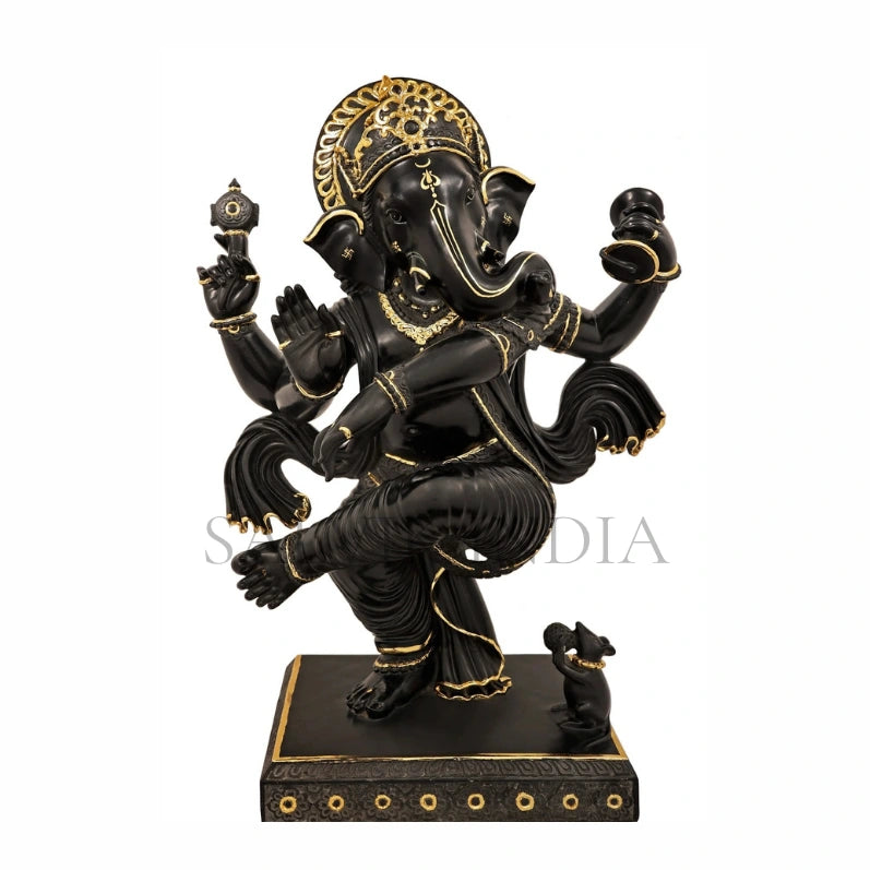 Black Marble Ganesh Statue – for Home & Temple - Salvik | Marble Murti Manufacturers in India