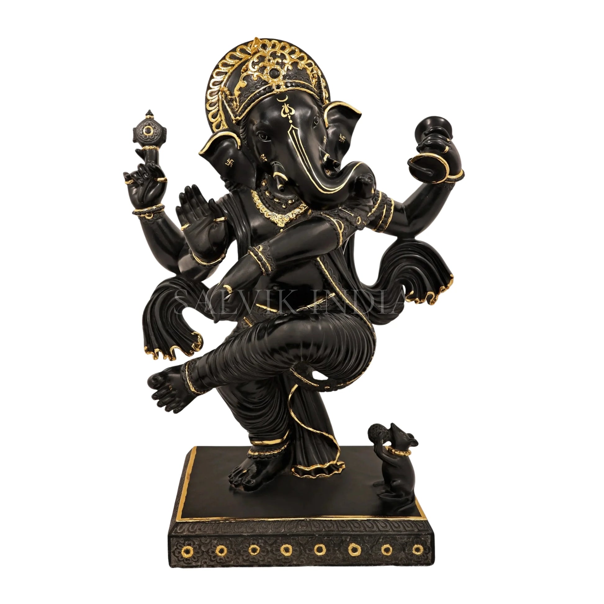 Black Marble Ganesh Statue – for Home & Temple - Salvik | Marble Murti Manufacturers in India
