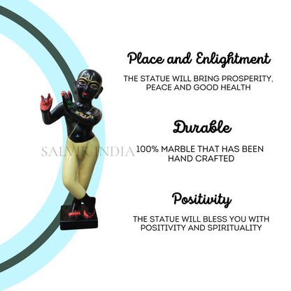 Black Marble Iskcon Krishna Statue (12 - 30 Inch) - Salvik | Marble Murti Manufacturers in India