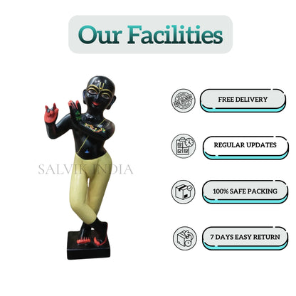 Black Marble Iskcon Krishna Statue (12 - 30 Inch) - Salvik | Marble Murti Manufacturers in India