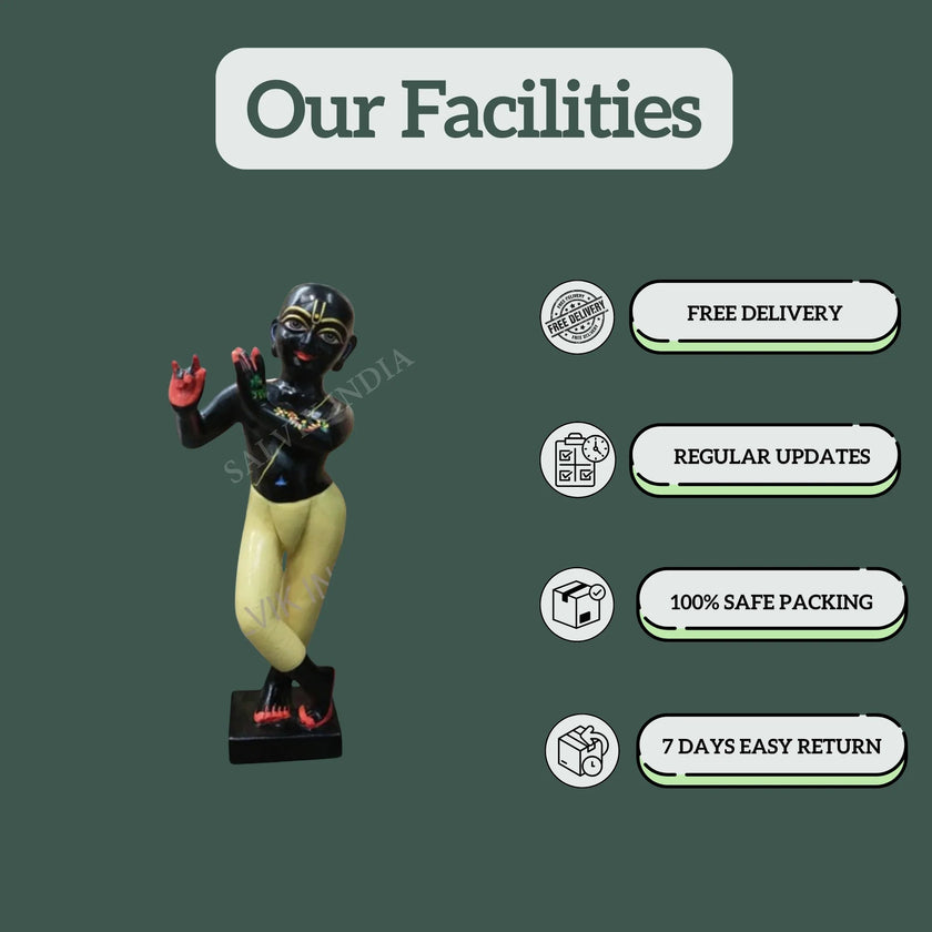 Black Marble Iskcon Krishna Statue (12 - 30 Inch) - Salvik | Marble Murti Manufacturers in India