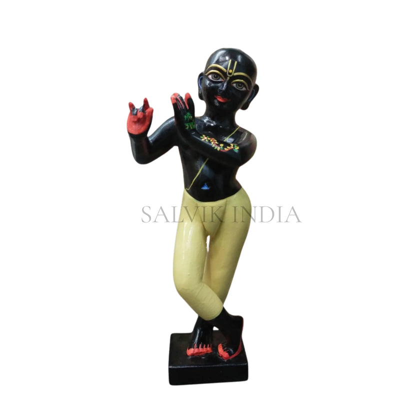 Black Marble Iskcon Krishna Statue (12 - 30 Inch) - Salvik | Marble Murti Manufacturers in India