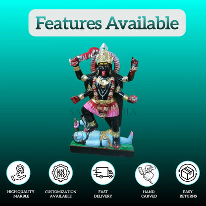 Black Marble Kali Mata idol placed in Home Temple