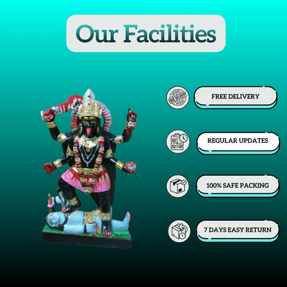 3 Feet Black Marble Kali Mata Statue for Mandir or Pooja Room