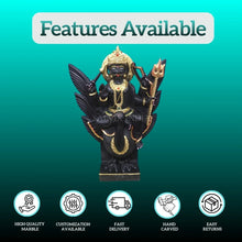 Black Marble Shani Dev Murti with high-quality marble, customization, fast delivery, and hand-carved features by Salvik