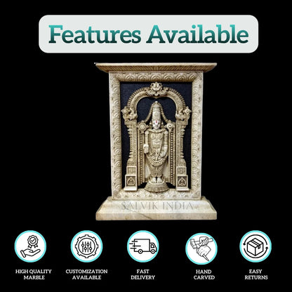 Side view of Black Marble Tirupati Balaji Statue for home and temple