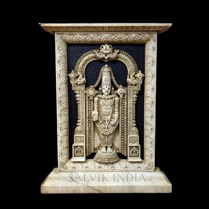 Handcrafted Black Marble Tirupati Balaji Statue for Home and Temple