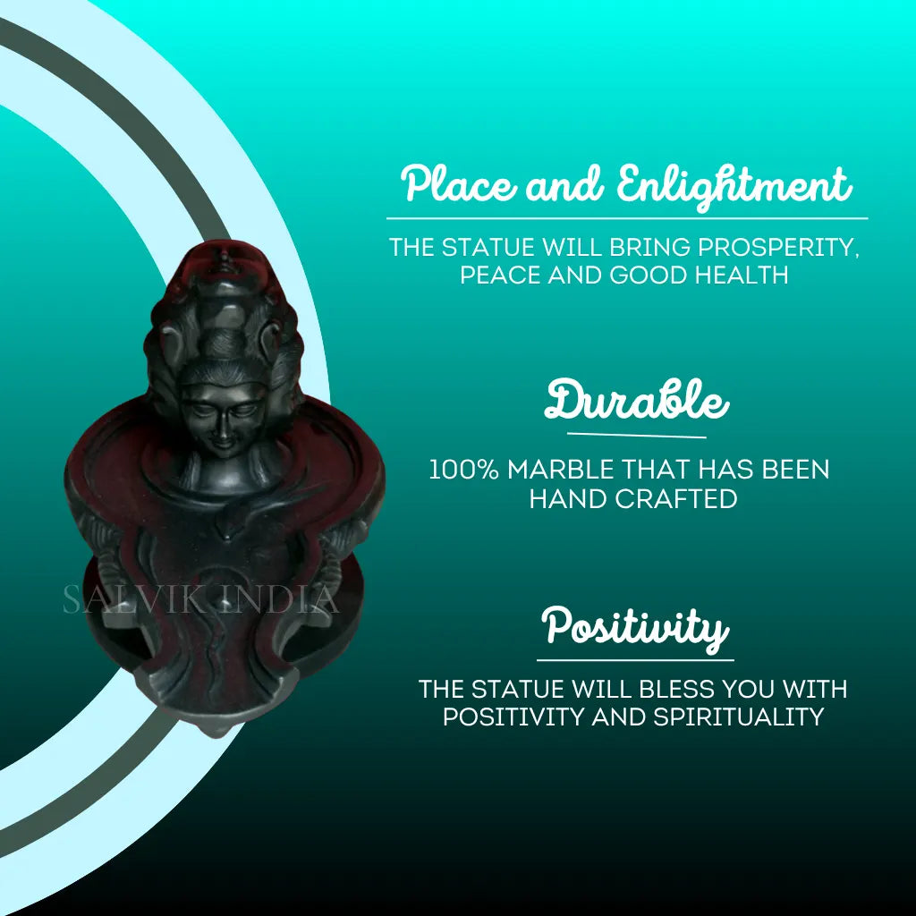Back view of Black Stone Panchmukhi Shivling Statue