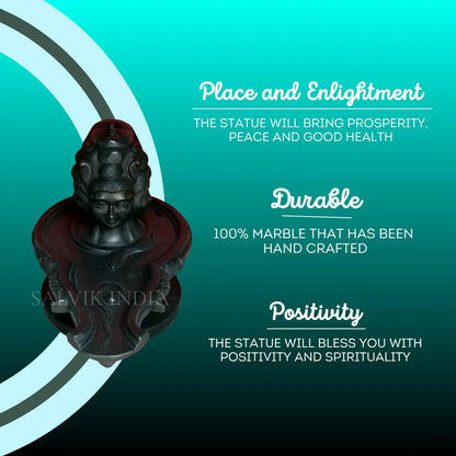 Back view of Black Stone Panchmukhi Shivling Statue
