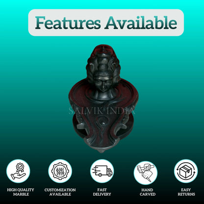 Side view of Black Stone Panchmukhi Shivling Statue
