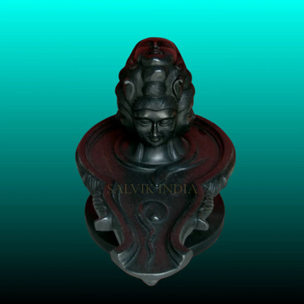 Black Stone Panchmukhi Shivling Statue for Home Temple