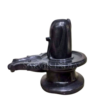 Traditional black stone Shivling suitable for home mandir