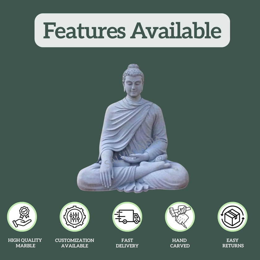 Buddha Marble Idol - Salvik | Marble Murti Manufacturers in India