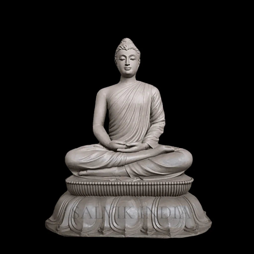 Buddha marble murti for home temple handcrafted from premium white marble
