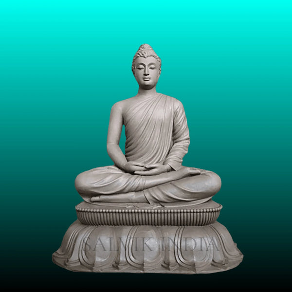Buddha marble murti for home temple handcrafted from premium white marble
