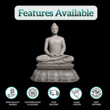 Buddha marble murti for home temple handcrafted from premium white marble
