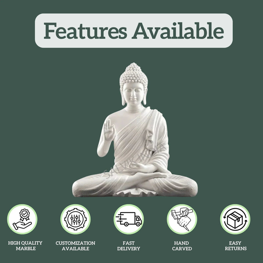 Buddha Marble Statue - Salvik | Marble Murti Manufacturers in India