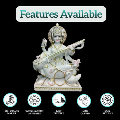 Buy premium Saraswati idol for temple and institutions
