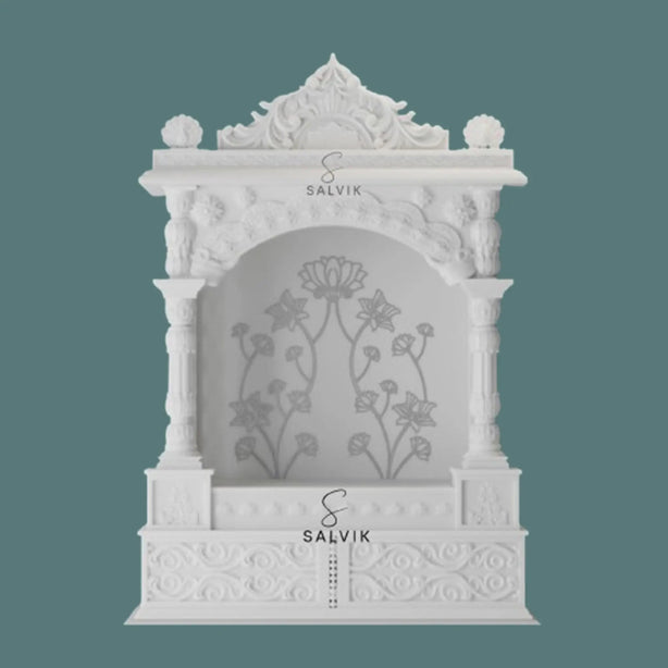 Carved White Marble Temple - Salvik | Marble Murti Manufacturers in India