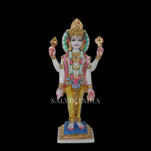 Front view of handcrafted Chaturbhuj Marble Statue