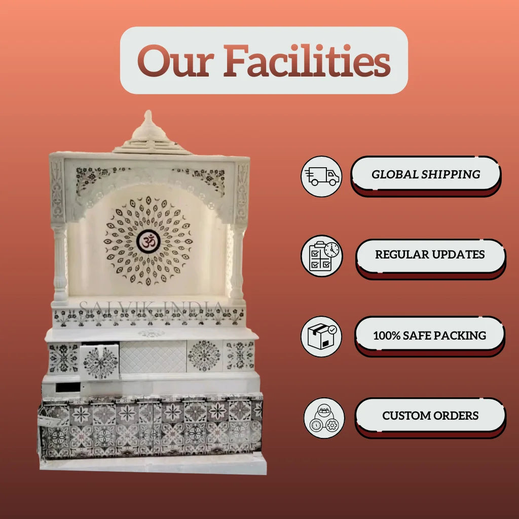 classic marble mandir side view traditional structure
