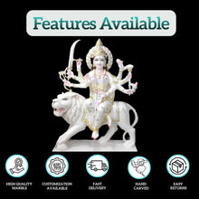 compact durga idol front view for home pooja room