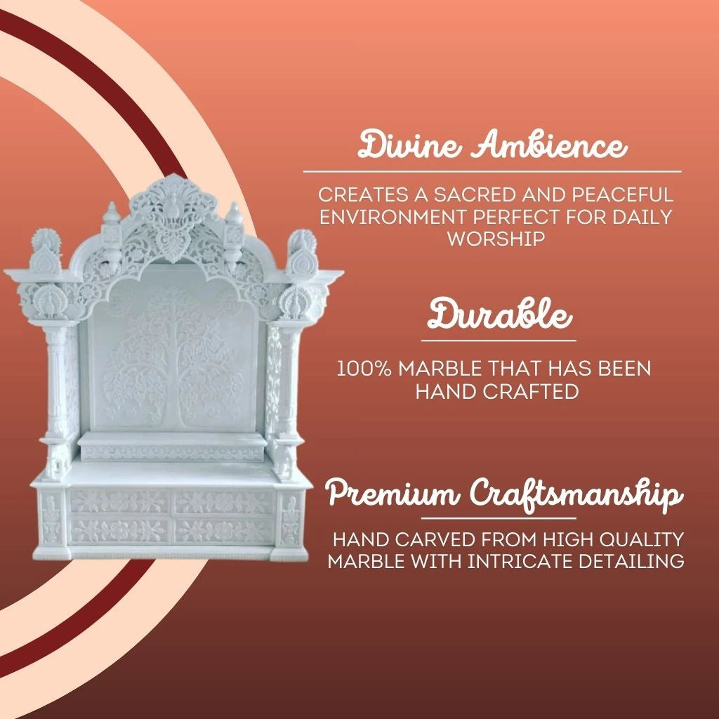 compact marble mandir side design for small spaces
