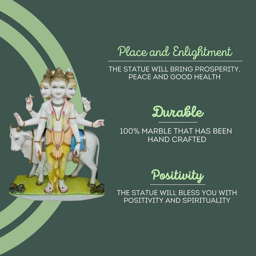 Dattatreya marble murti - Salvik | Marble Murti Manufacturers in India