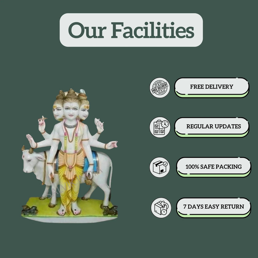 Dattatreya marble murti - Salvik | Marble Murti Manufacturers in India