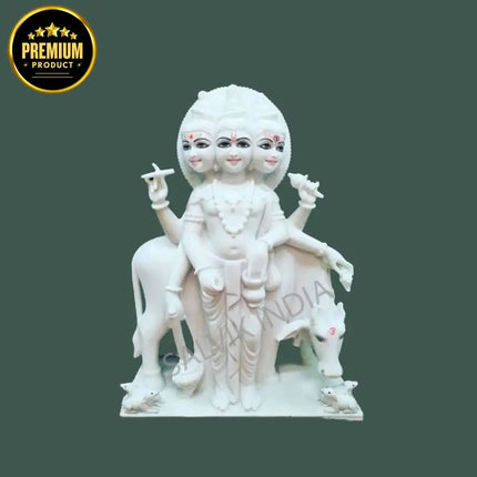 Dattatreya Marble Statue 2 Feet - Salvik | Marble Murti Manufacturers in India