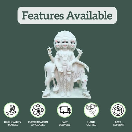 Dattatreya Marble Statue 2 Feet - Salvik | Marble Murti Manufacturers in India