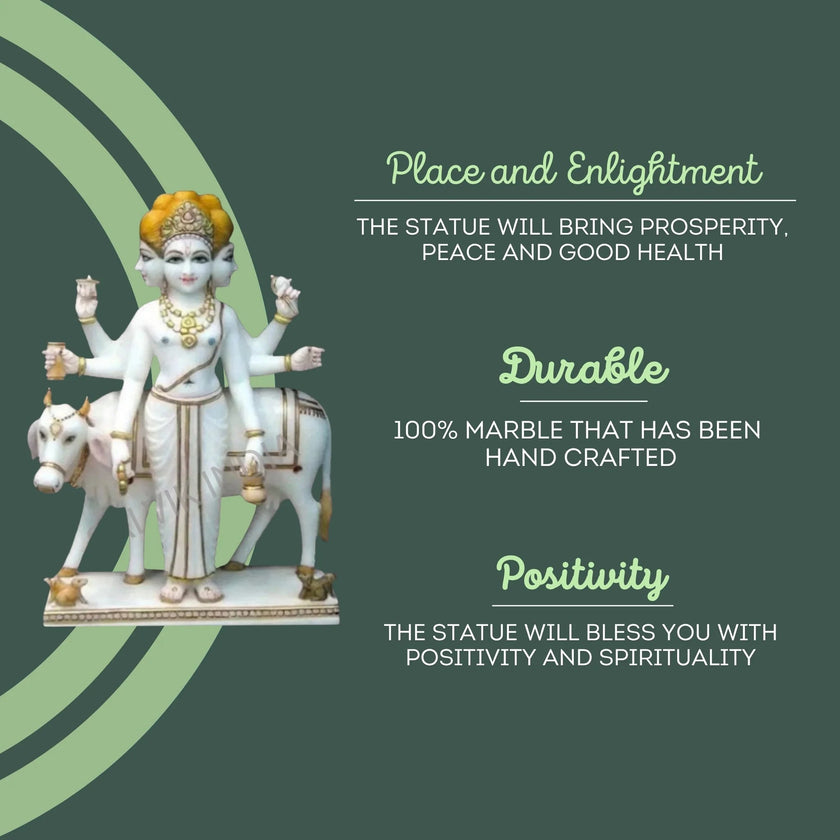 Dattatreya Marble Statue - Salvik | Marble Murti Manufacturers in India