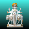 Premium Dattatreya Marble Statue in White Marble