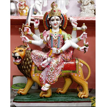 Durga Idol Marble – Handcrafted White Marble Statue with Fine Detailing