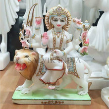 Durga Ji Marble Murti – Handcrafted White Marble Statue