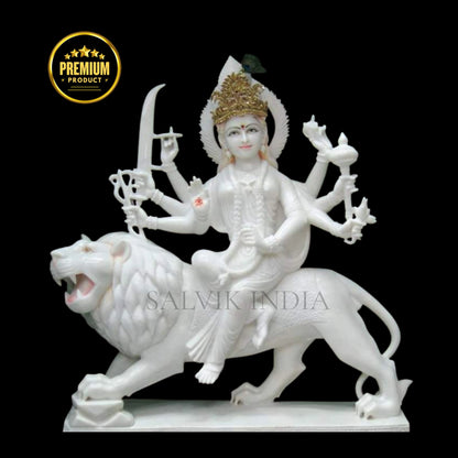 Durga Maa marble statue for home mandir handcrafted idol for daily worship