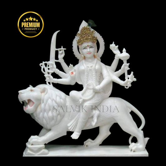 Durga Maa marble statue for home mandir handcrafted idol for daily worship
