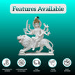Front view of Durga Maa marble statue for home mandir with divine expression