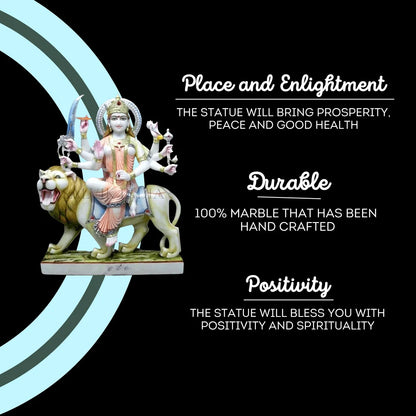 Durga marble idol placed in home mandir for daily pooja