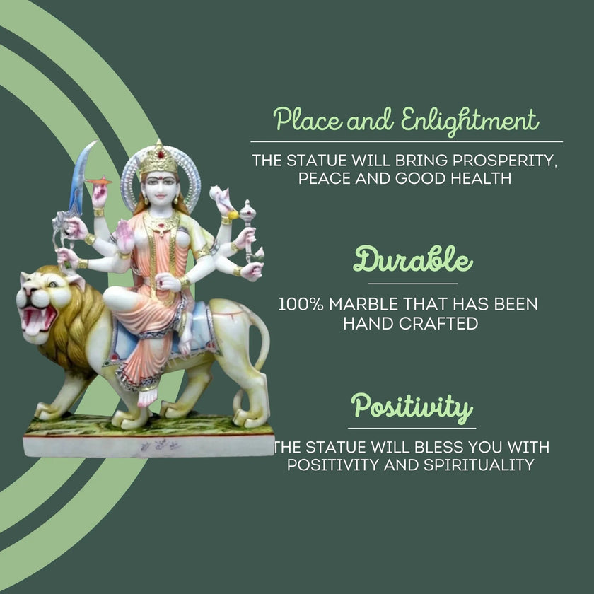 Durga Marble Idol in Pooja Room – Elegant Religious Decoration