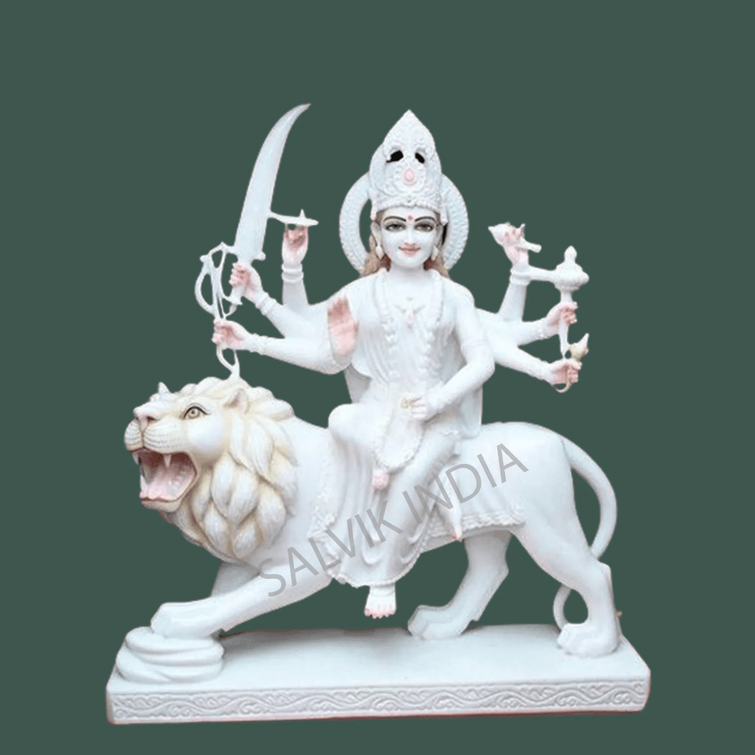 Premium Durga Marble Murti for Home and Temple