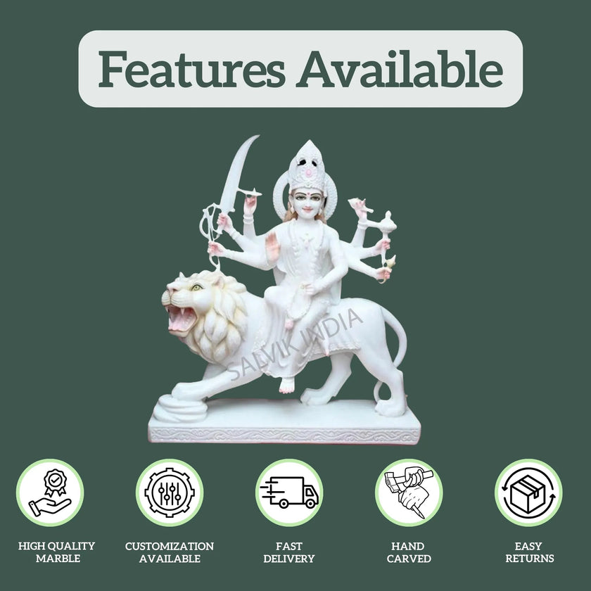 Handcrafted Durga Maa Marble murti