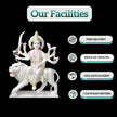 Durga marble murti with lion for home temple pooja