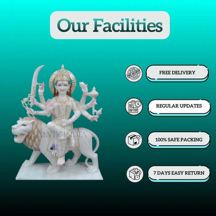 Buy Durga Marble Statue Online – Handcrafted Marble Idol