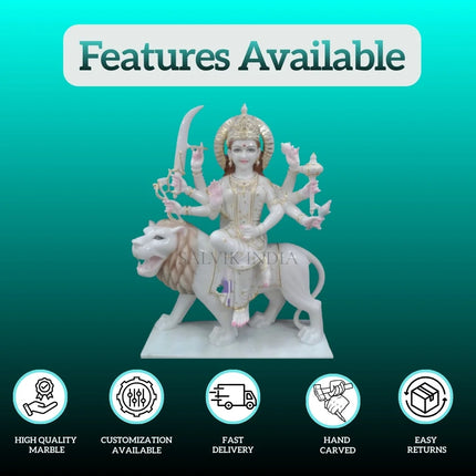Beautiful Durga Marble statue for Puja and Home Decor