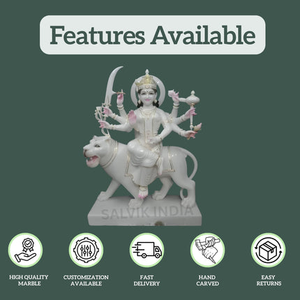 Durga Mata Marble Idol for home and temple use